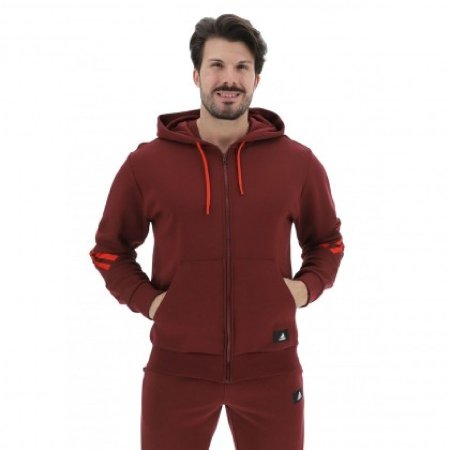 هودي اديداس فيوتشر ايكون ثلاث خطوط للرجال لون أحمر-adidas Mens' Future Icons 3-Stripes Full-Zip Hoodie - Red